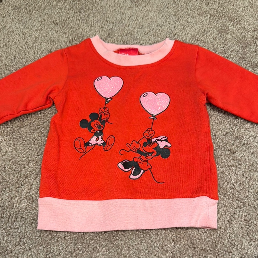 Disney Red and Pink Valentine's Sweatshirt